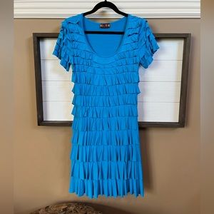 Isla Dress. Blue. Ruffles. XS. EUC.